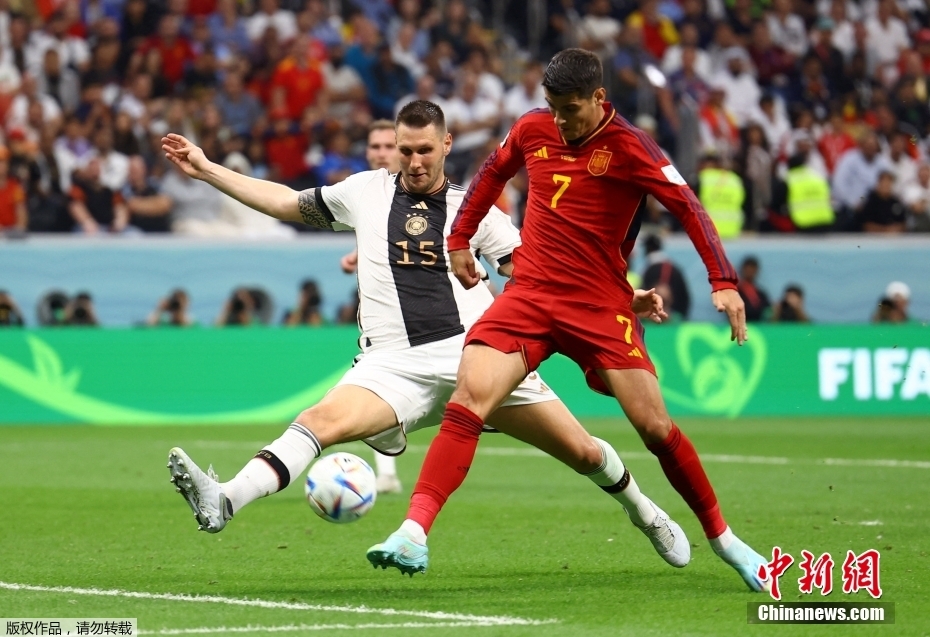 北京时间11月28日，卡塔尔世界杯小组赛E组第2轮焦点战，最终西班牙1：1战平德国。
